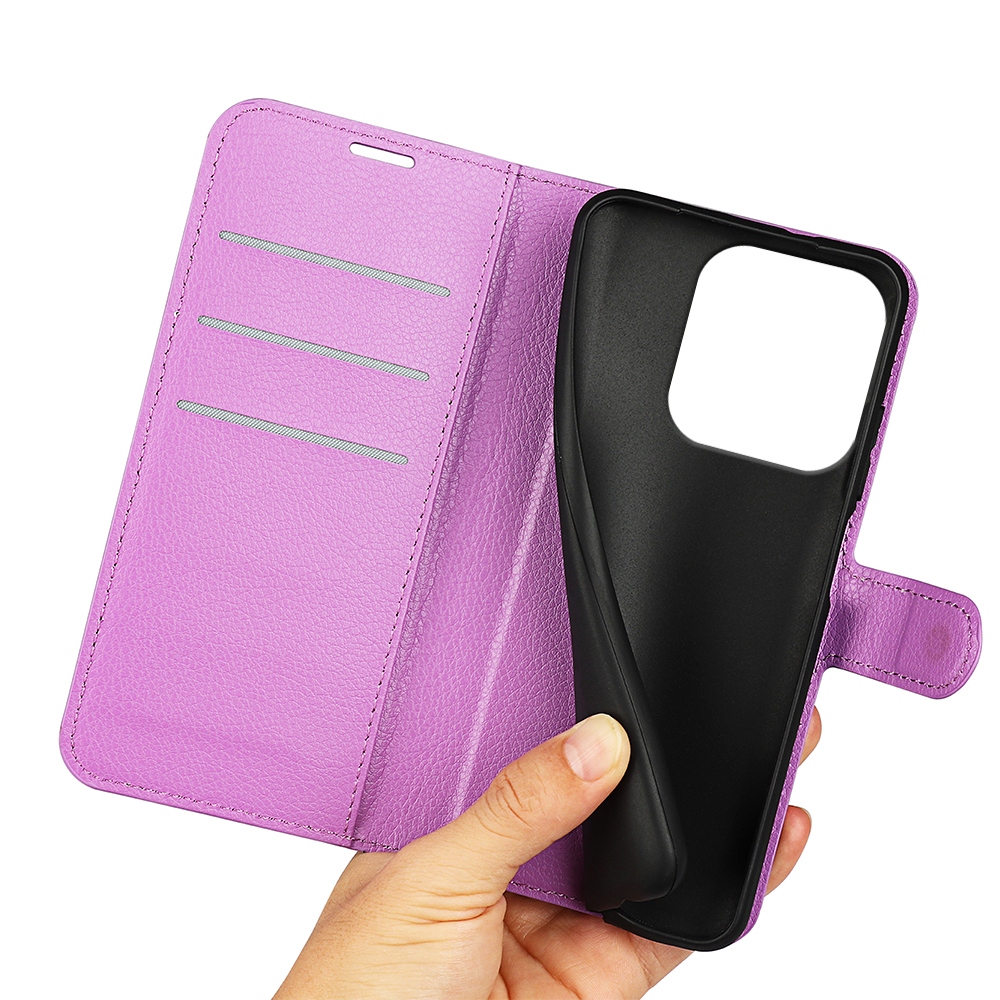 Litchi könyv tok Honor 400 Smart 5G/4G/Honor X7d - lila