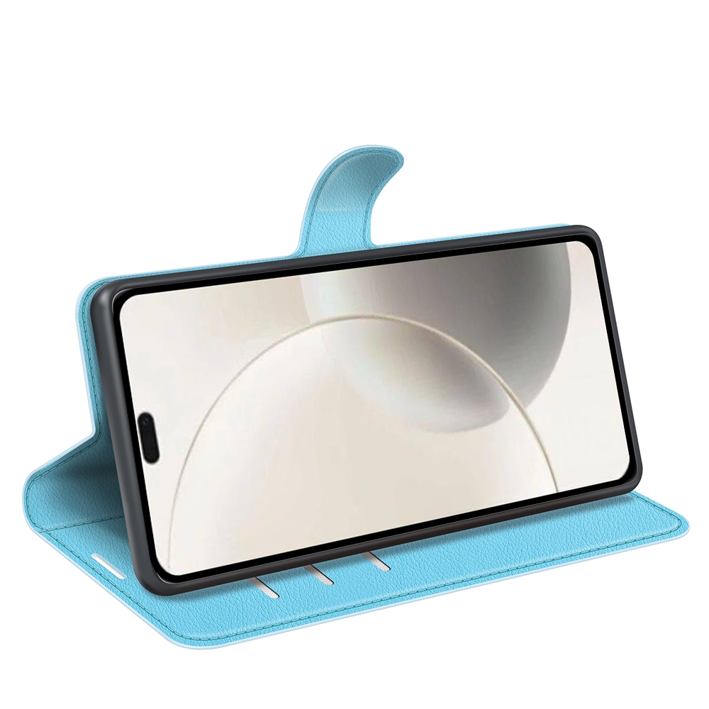 Litchi könyvtáska Honor 400 Smart 5G/4G/Honor X7d - kék