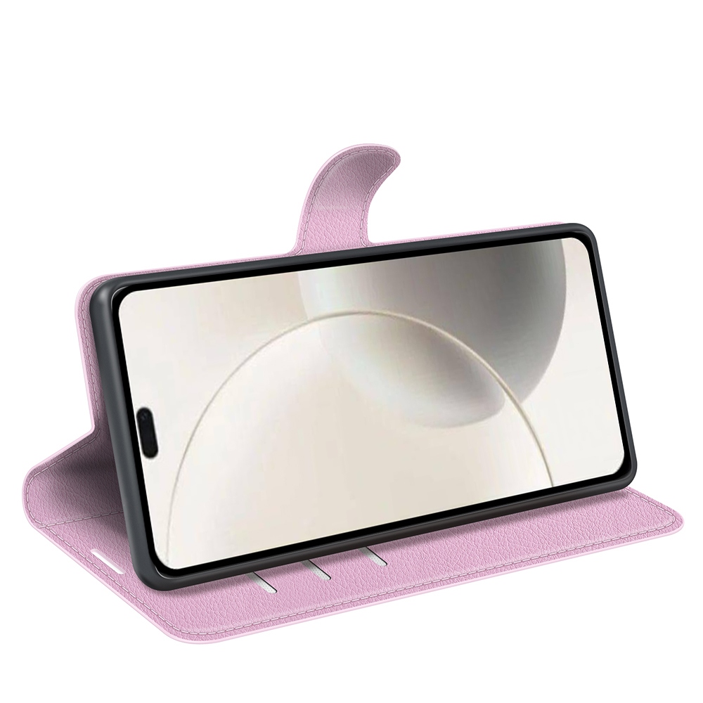 Litchi könyvtáska Honor 400 Smart 5G/4G/Honor X7d - rózsaszínű