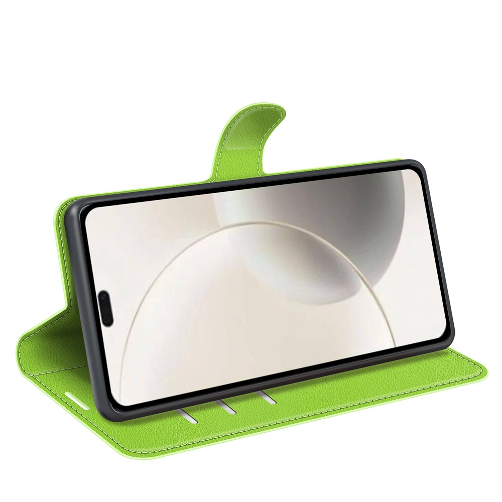 Litchi könyvtáska Honor 400 Smart 5G/4G/Honor X7d - zöld