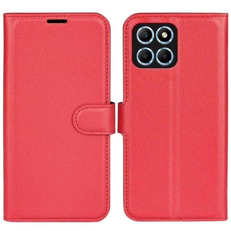 Litchi könyv tok a Honor X8 5G/Honor 70 Lite 5G készülékhez - piros színű