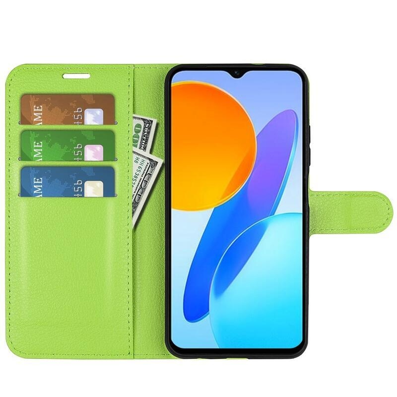 Litchi könyvtáska Honor X8 5G/Honor 70 Lite 5G - zöld