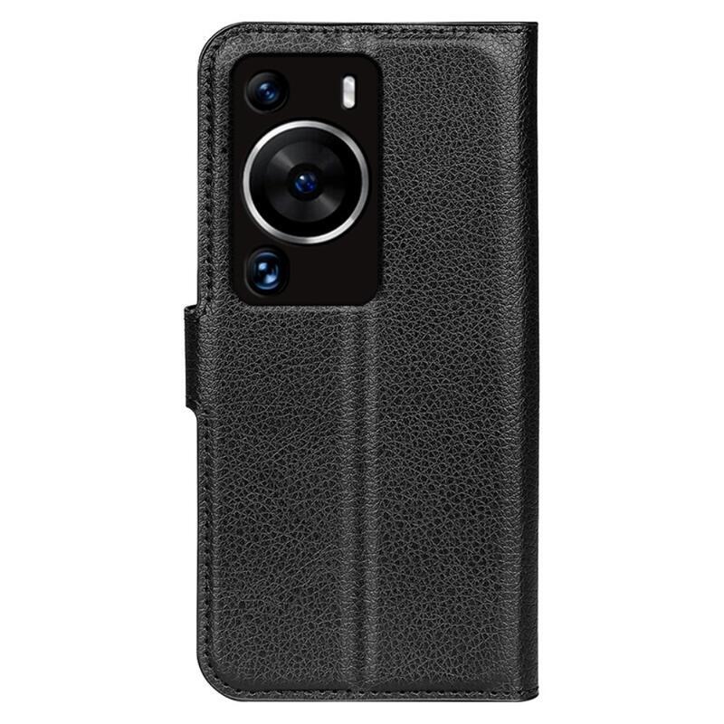 Litchi könyv tok Huawei P60 Pro-hoz - fekete