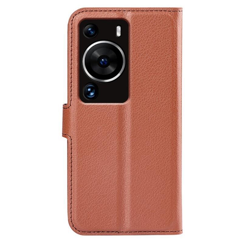 Litchi könyv tok Huawei P60 Pro-hoz - barna