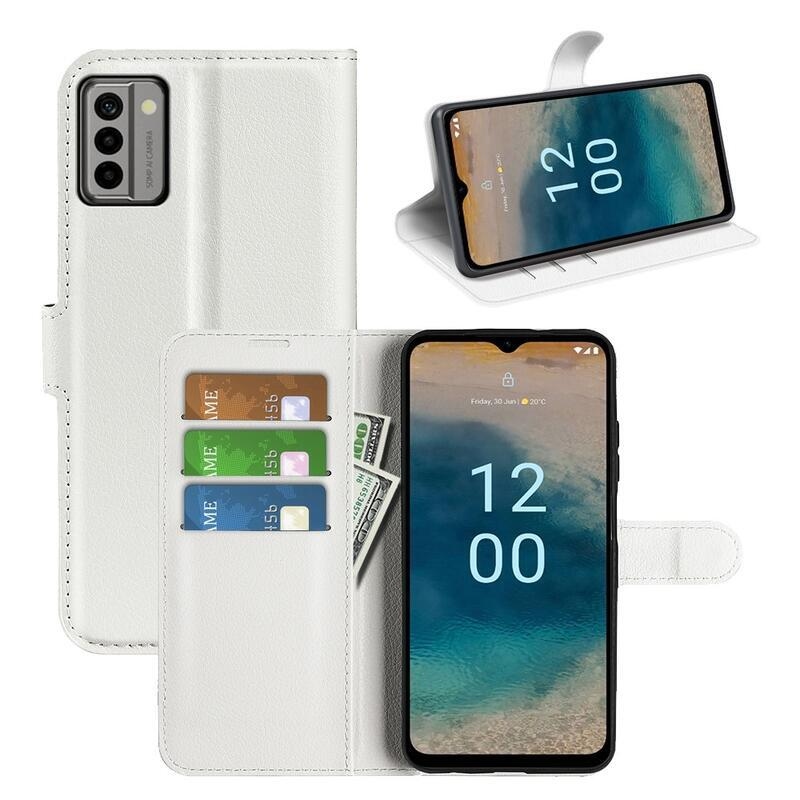 Litchi könyvtáska Nokia G22 készülékhez - fehér