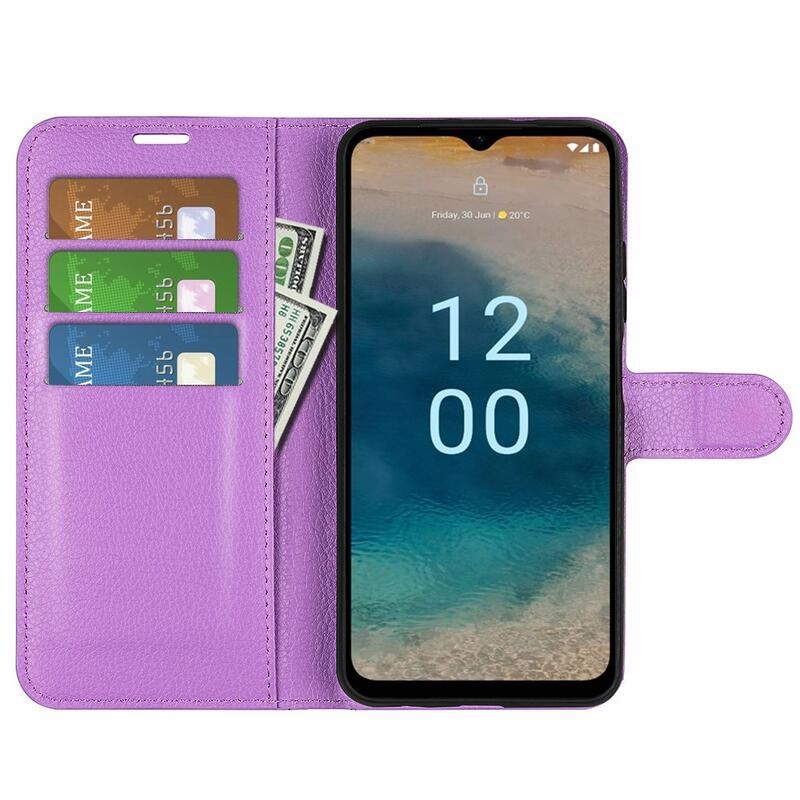 Litchi könyvtáska Nokia G22 készülékhez - lila