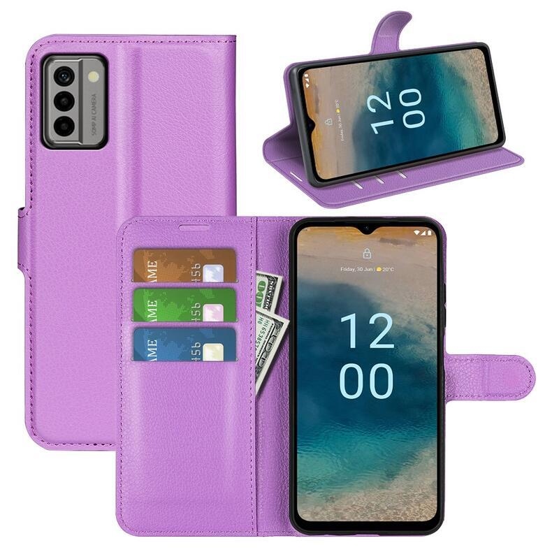 Litchi könyvtáska Nokia G22 készülékhez - lila