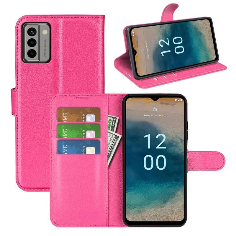Litchi könyv tok Nokia G22-hez - rózsaszínű
