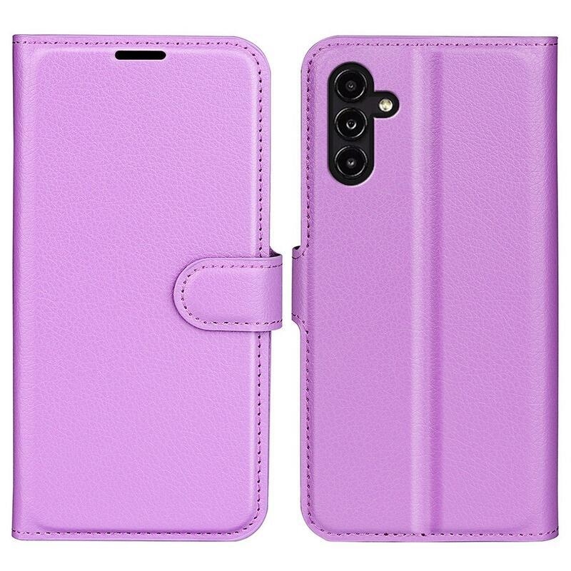 Litchi könyv tok Samsung Galaxy A14 4G/5G - lila