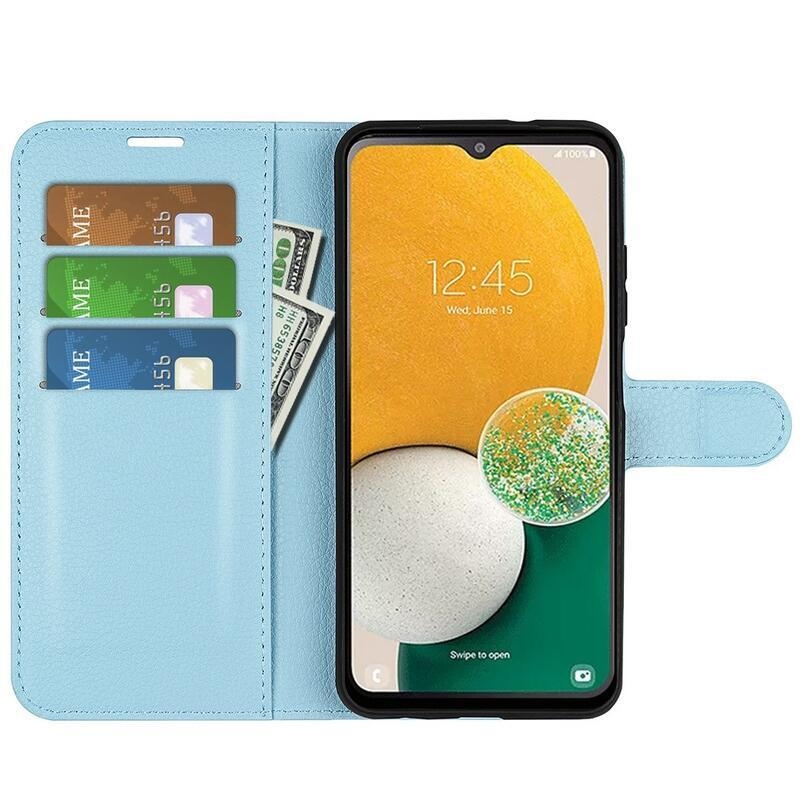 Litchi könyv tok Samsung Galaxy A14 4G/5G - kék