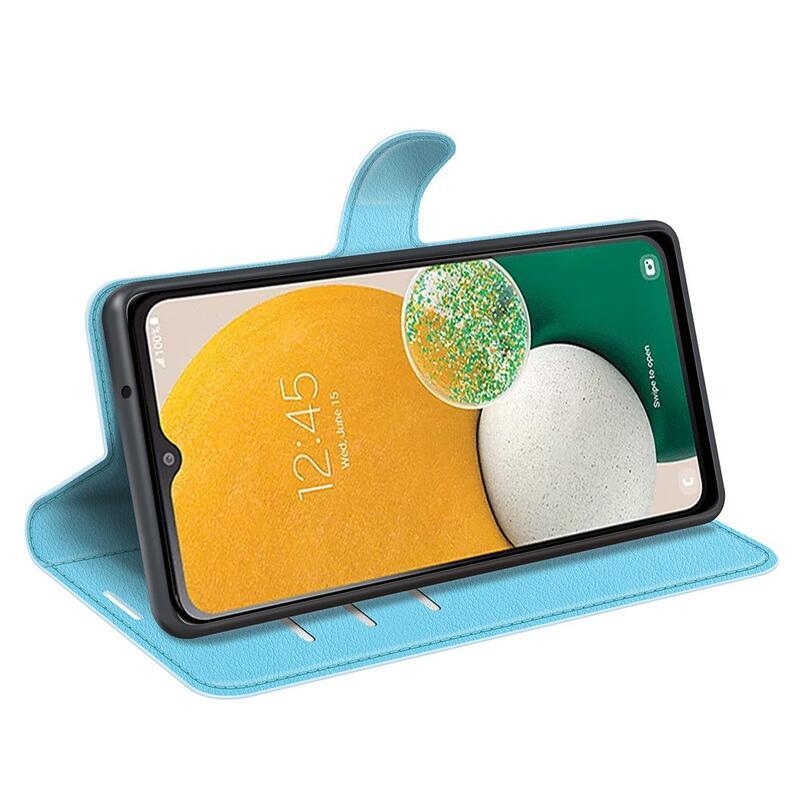 Litchi könyv tok Samsung Galaxy A14 4G/5G - kék