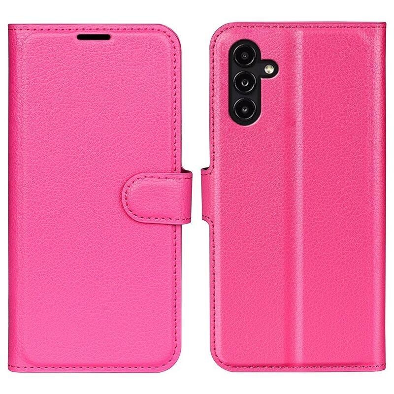 Litchi könyv tok Samsung Galaxy A14 4G/5G - rózsaszín - rózsa