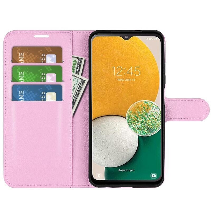 Litchi könyv tok Samsung Galaxy A14 4G/5G - rózsaszínű