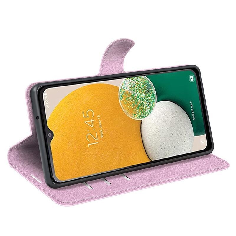 Litchi könyv tok Samsung Galaxy A14 4G/5G - rózsaszínű