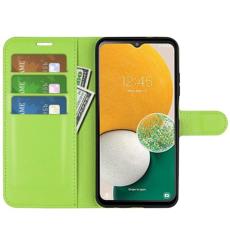 Litchi könyv tok Samsung Galaxy A14 4G/5G - zöld