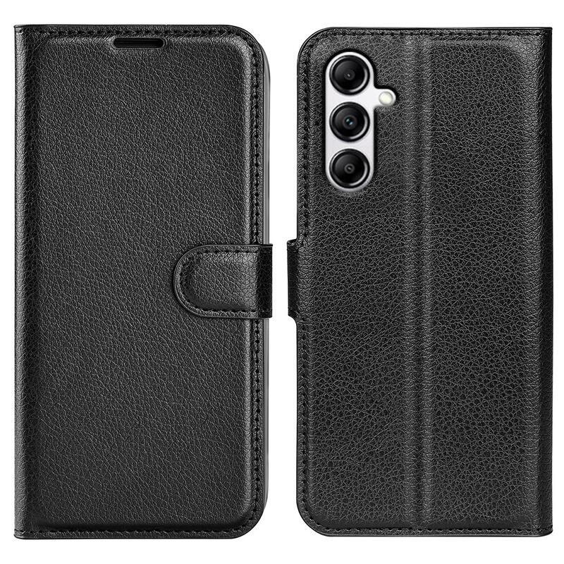 Litchi könyv tok Samsung Galaxy A34 5G - fekete