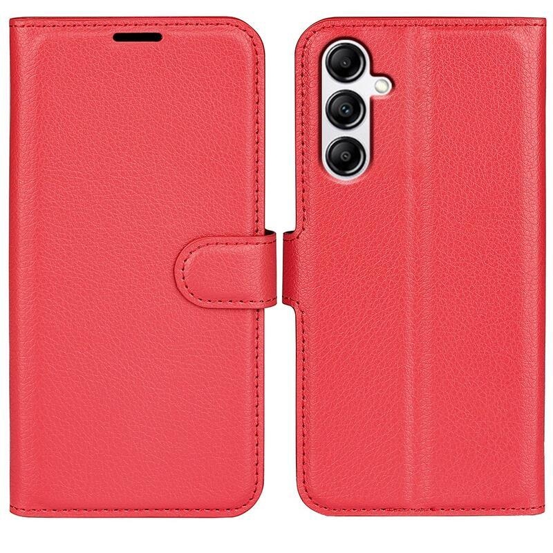 Litchi könyv tok Samsung Galaxy A34 5G - piros