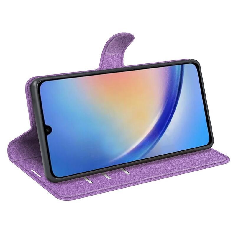 Litchi könyv tok Samsung Galaxy A34 5G - lila