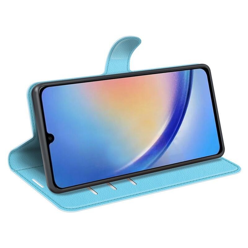 Litchi könyv tok Samsung Galaxy A34 5G - kék