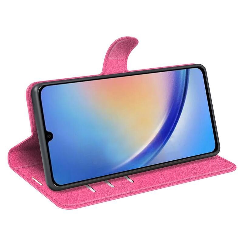 Litchi könyv tok Samsung Galaxy A34 5G-hez - rózsaszínű