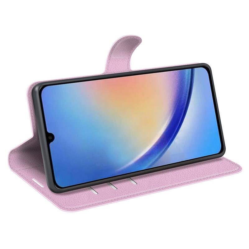 Litchi könyv tok Samsung Galaxy A34 5G - rózsaszínű
