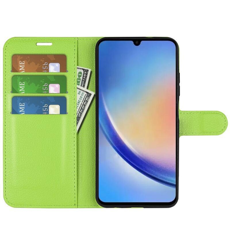 Litchi könyv tok Samsung Galaxy A34 5G - zöld