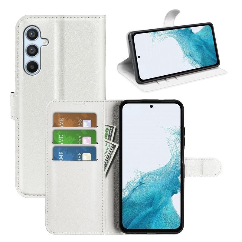 Litchi könyv tok Samsung Galaxy A54 5G - fehér