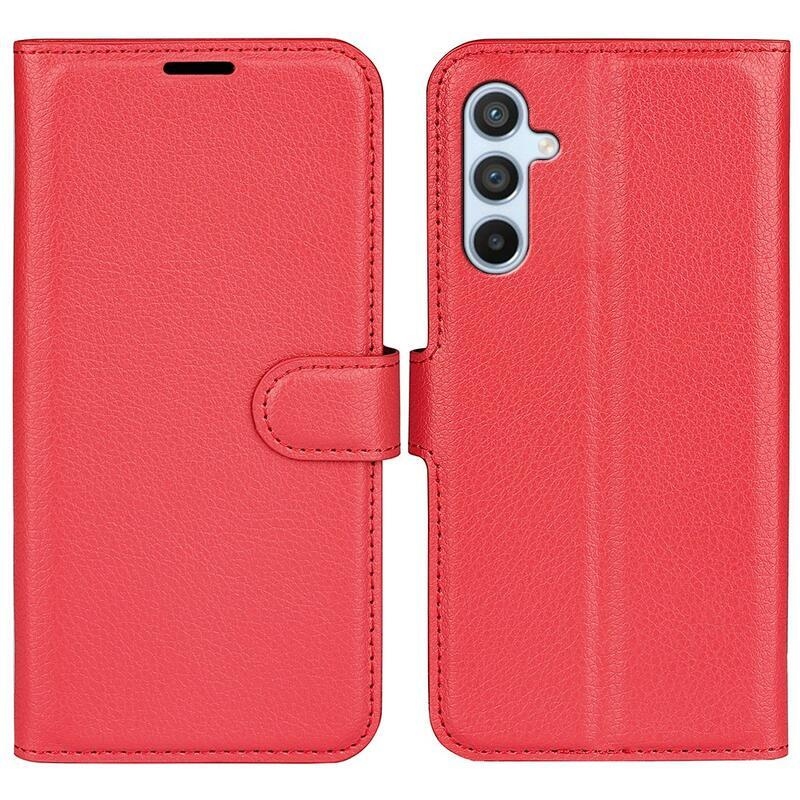 Litchi könyv tok Samsung Galaxy A54 5G - piros