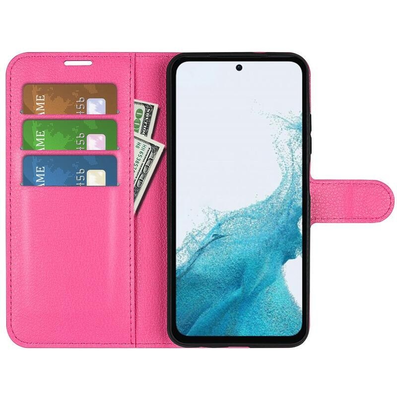 Litchi könyv tok Samsung Galaxy A54 5G-hez - rózsaszínű