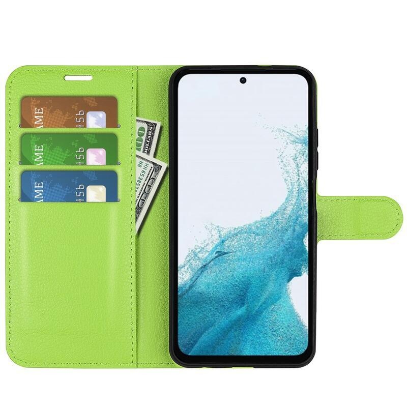 Litchi könyv tok Samsung Galaxy A54 5G - zöld
