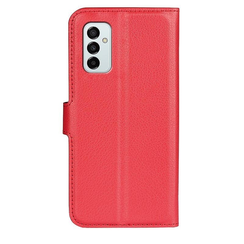 Litchi könyv tok Samsung Galaxy M23 5G-hez - piros