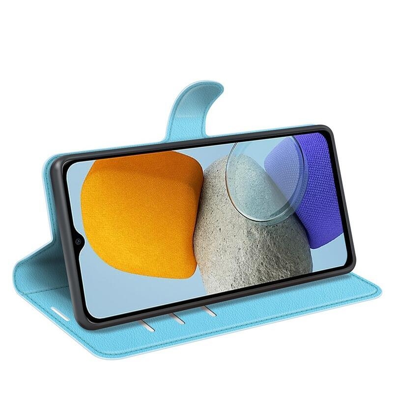 Litchi könyv tok Samsung Galaxy M23 5G - kék