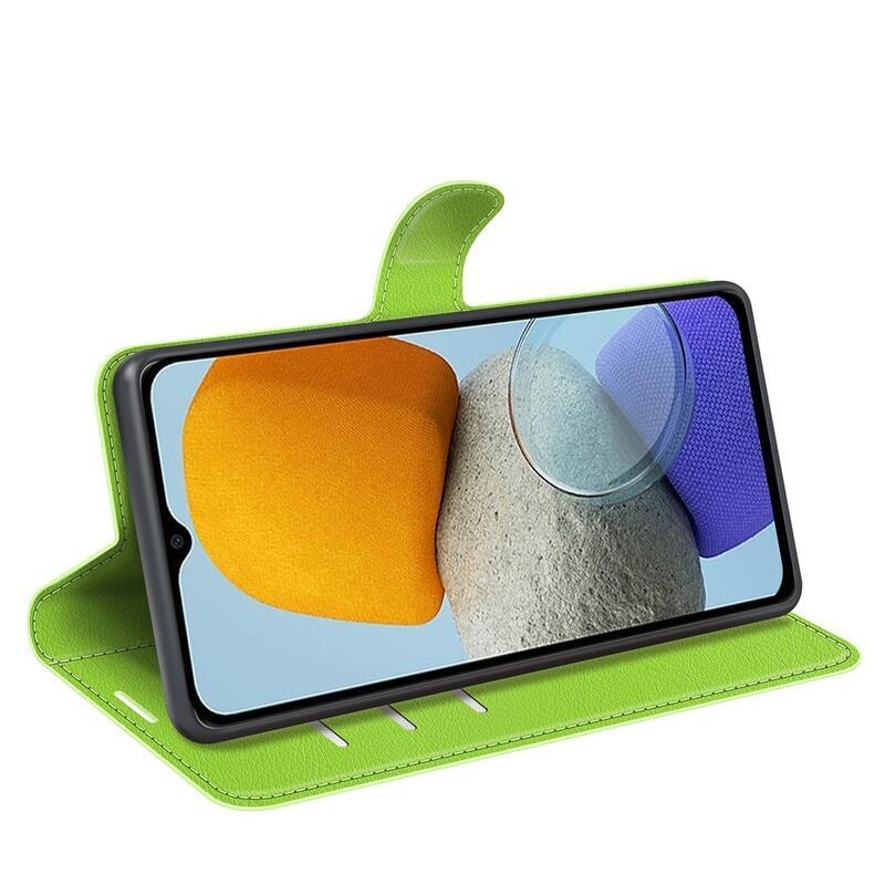 Litchi könyv tok Samsung Galaxy M23 5G-hez - zöld