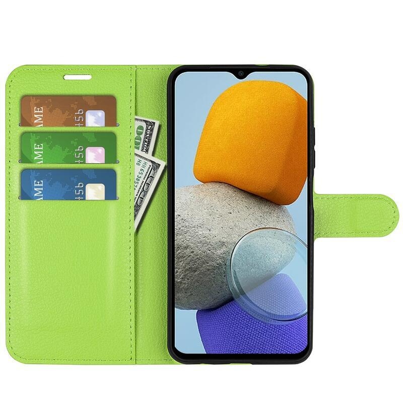 Litchi könyv tok Samsung Galaxy M23 5G-hez - zöld