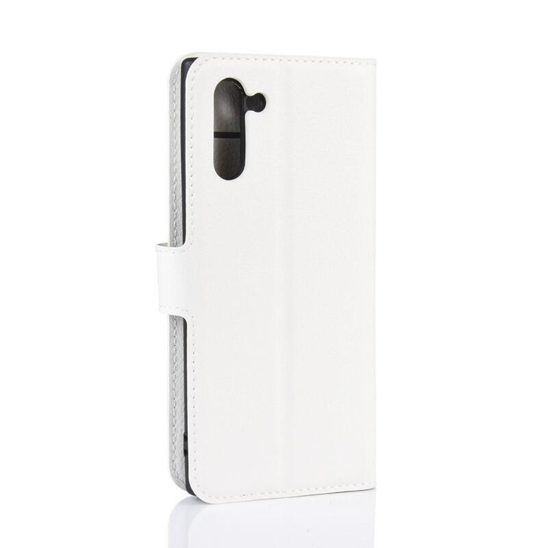 Litchi könyv tok Samsung Galaxy Note 10 készülékhez - fehér