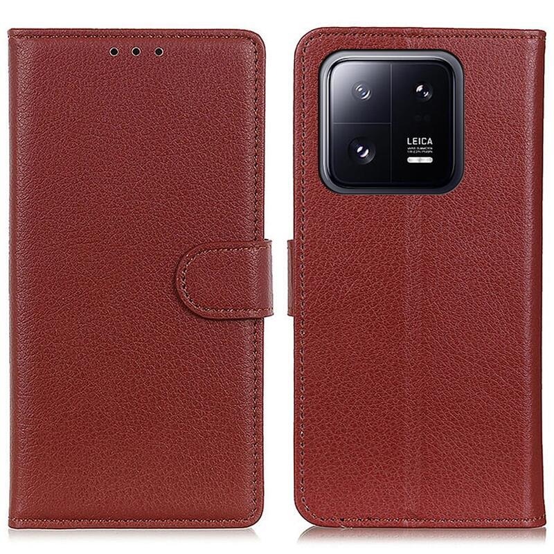 Litchi könyv tok a Xiaomi 13-hoz - barna