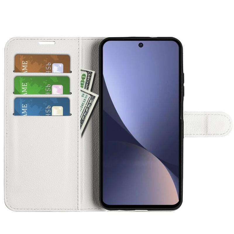Litchi könyv tok Xiaomi 13 Pro-hoz - fehér