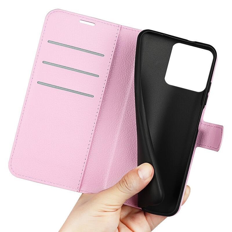 Litchi könyv tok Xiaomi 13 Pro-hoz - rózsaszín