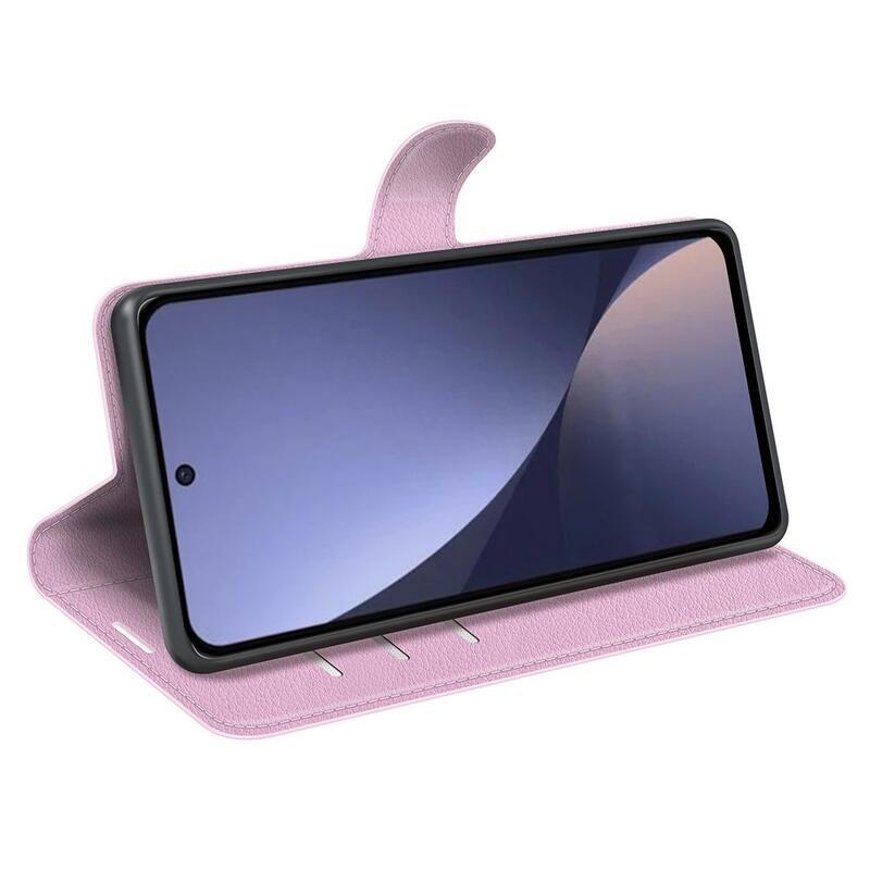 Litchi könyv tok Xiaomi 13 Pro-hoz - rózsaszín
