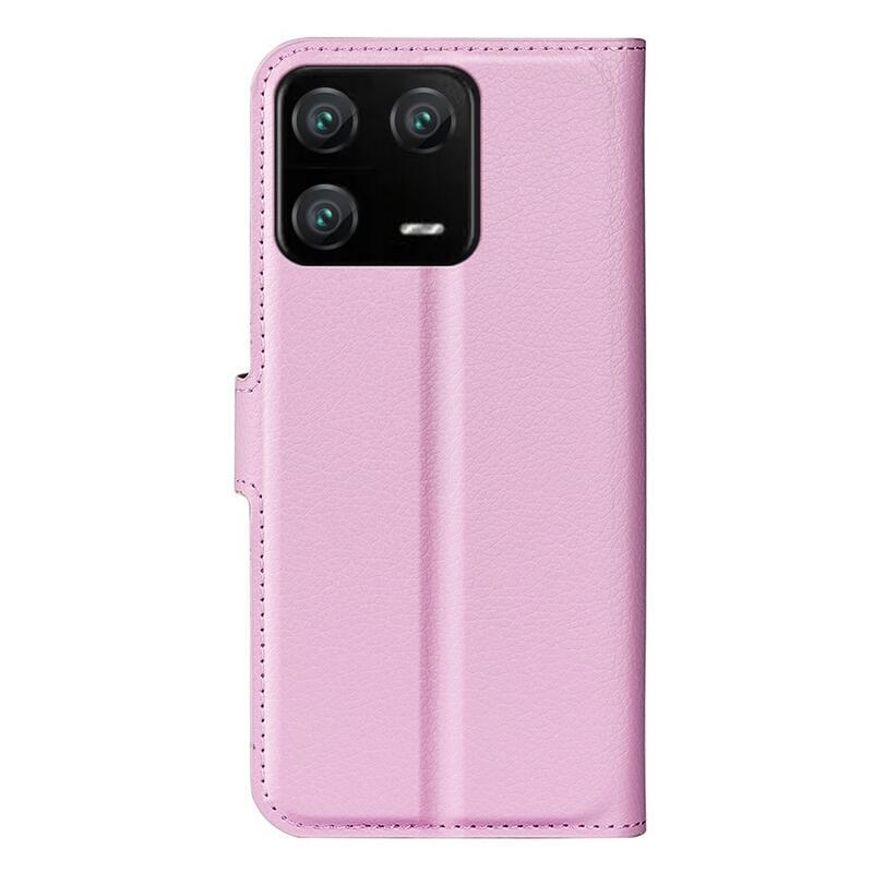Litchi könyv tok Xiaomi 13 Pro-hoz - rózsaszín