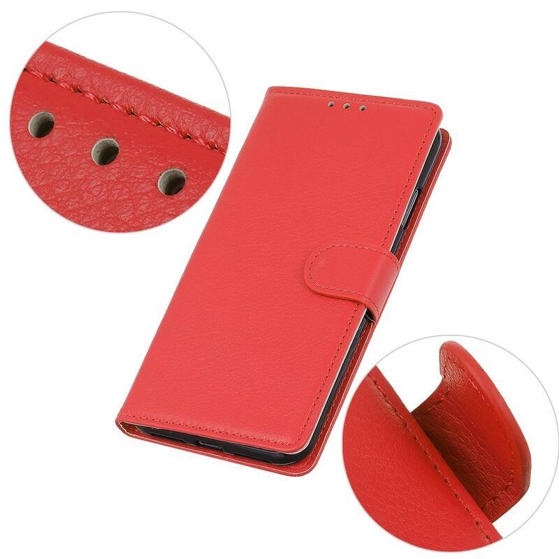 Litchi könyv tok Xiaomi Mi 10T/Mi 10T Pro - piros