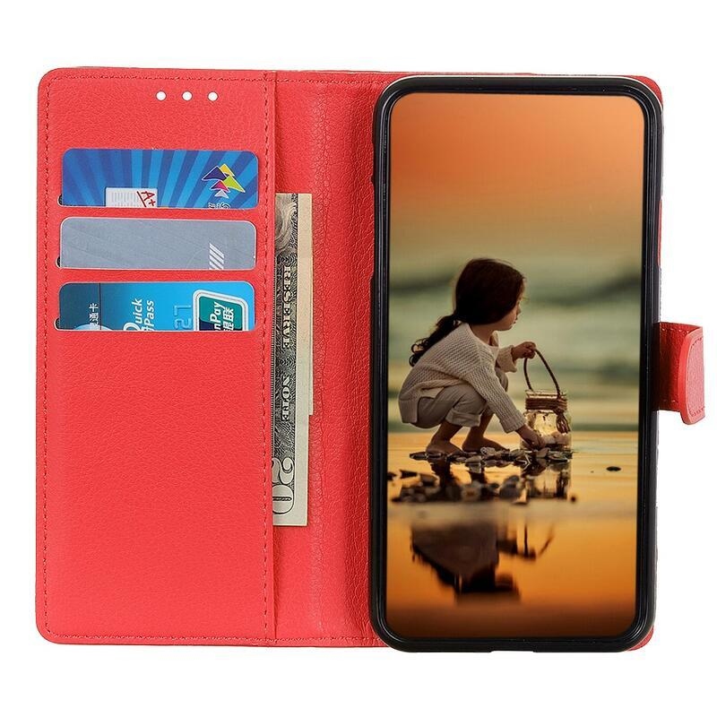 Litchi könyv tok Xiaomi Mi 10T/Mi 10T Pro - piros