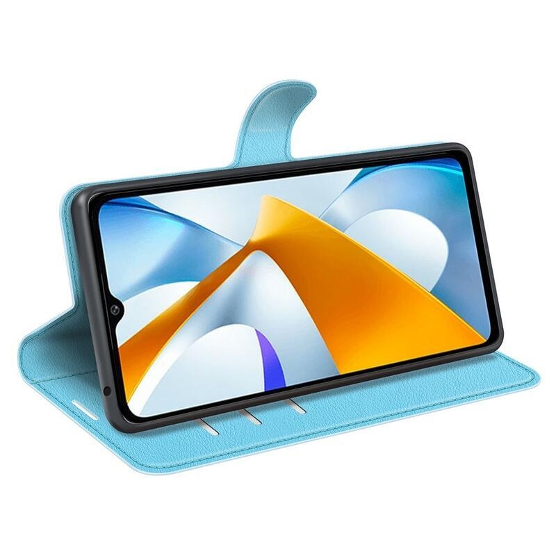 Litchi könyv tok a Xiaomi Poco C40-hez - kék