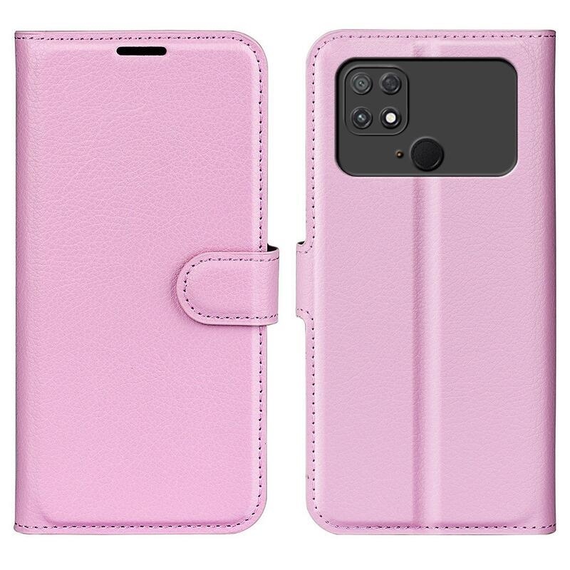 Litchi könyv tok a Xiaomi Poco C40-hez - rózsaszín