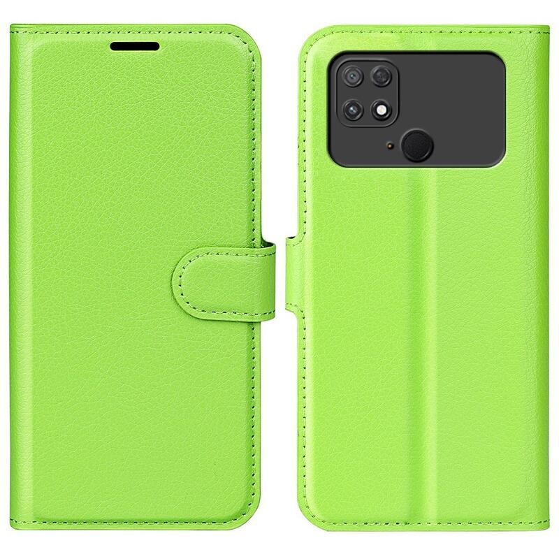 Litchi könyv tok a Xiaomi Poco C40-hez - zöld