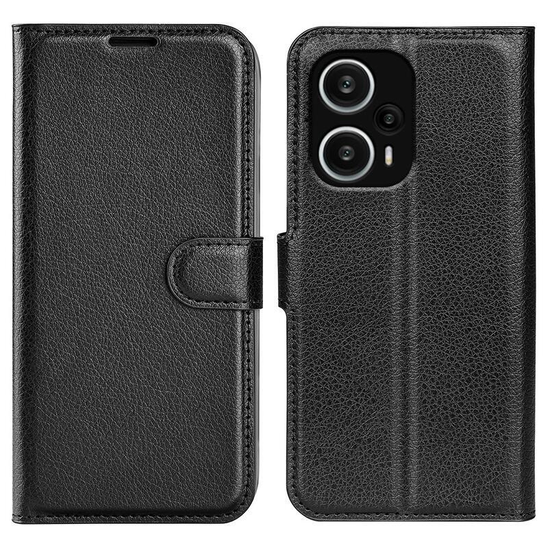 Litchi könyv tok a Xiaomi Poco F5-hez - fekete