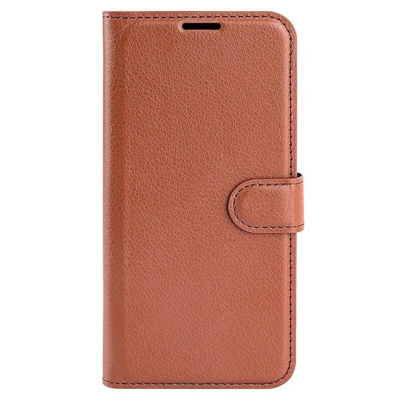 Litchi könyv tok Xiaomi Poco F5-hez - barna