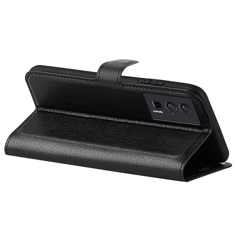 Litchi könyv tok Xiaomi Poco F5 Pro-hoz - fekete
