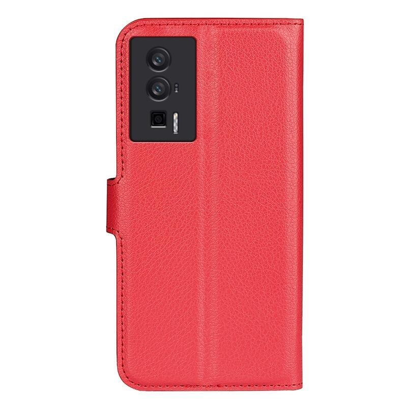 Litchi könyv tok a Xiaomi Poco F5 Pro-hoz - piros