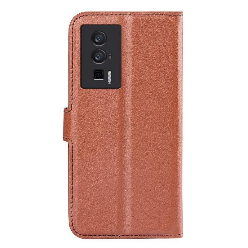 Litchi könyv tok a Xiaomi Poco F5 Pro-hoz - barna